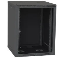 Шкаф телекоммуникационный двери стекло (черный)