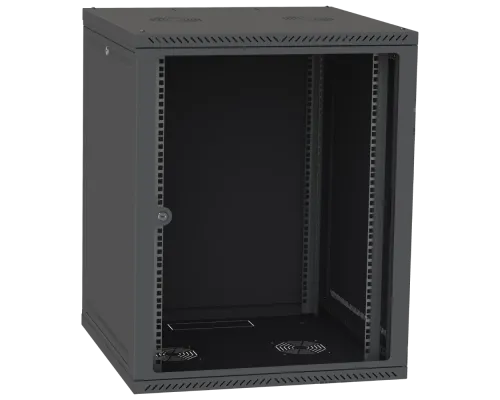 Шкаф телекоммуникационный двери стекло (черный)